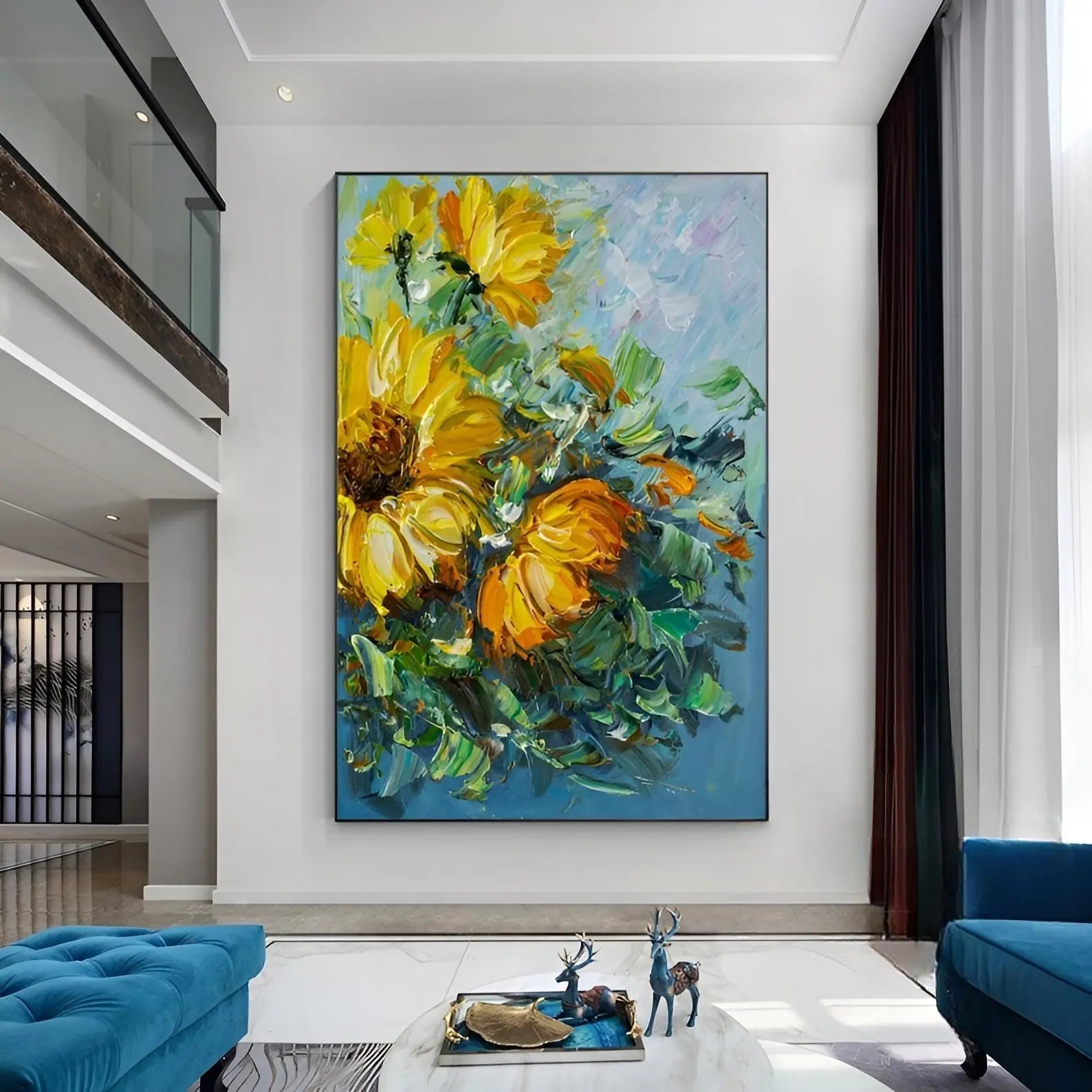 絵画 sunflower Amazon.com: Jsiluxna Sunflower Painting,Sunflower art