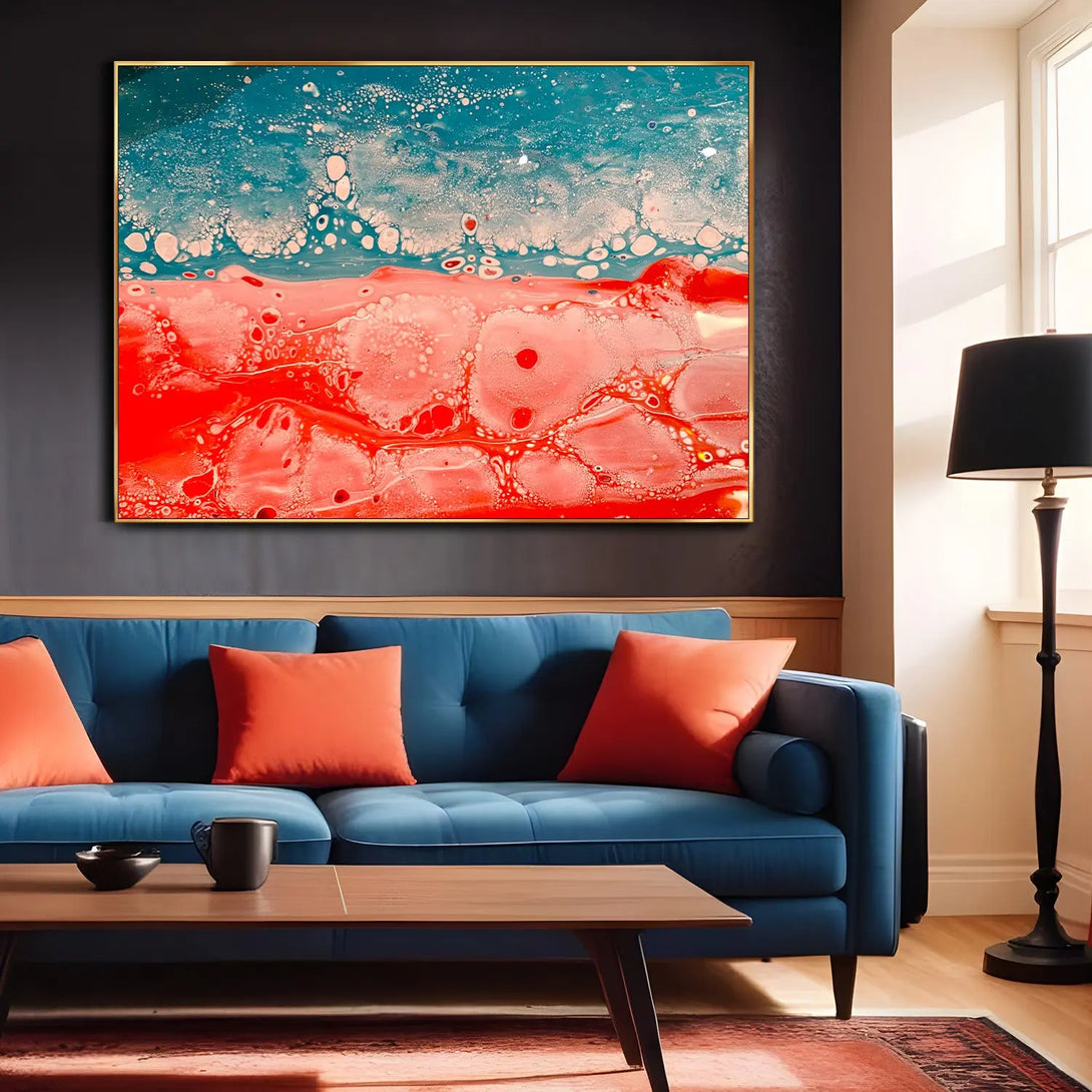 Red & blue graffiti fluid art GA#003 - iHomeArt