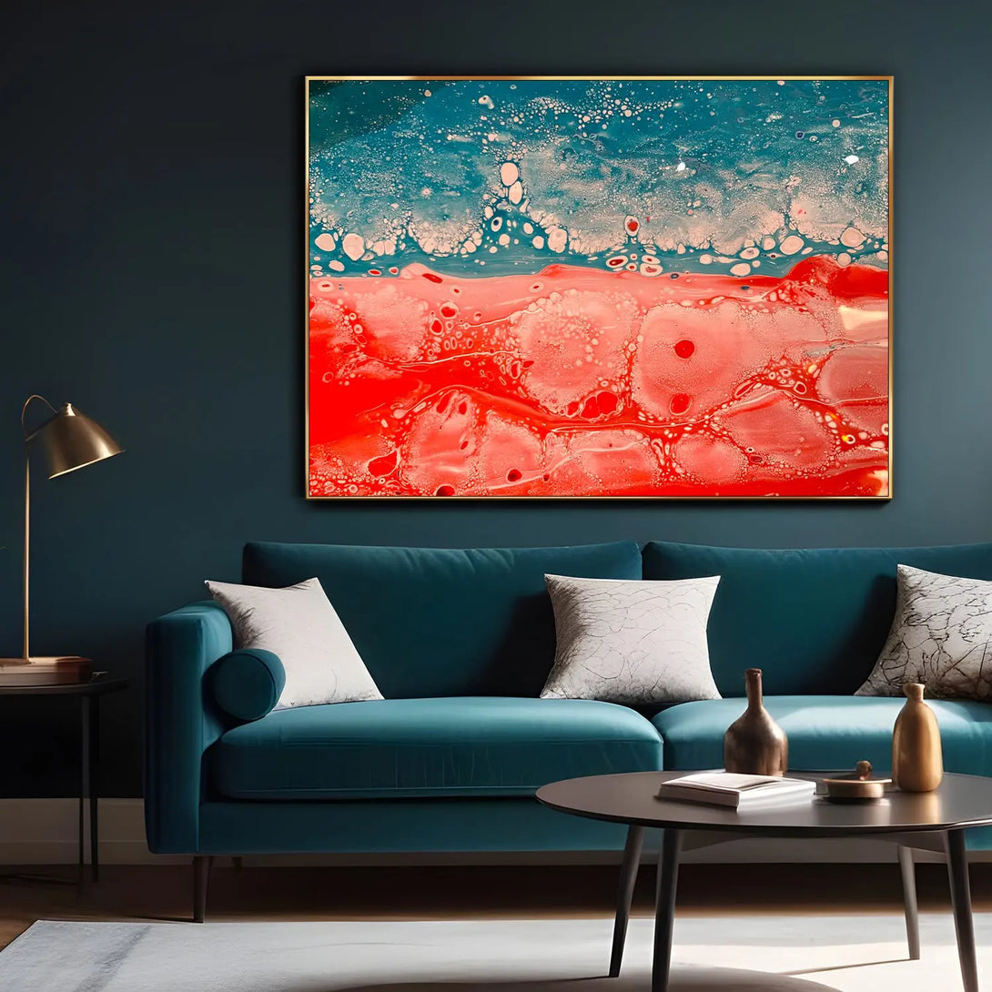 Red & blue graffiti fluid art GA#003 - iHomeArt