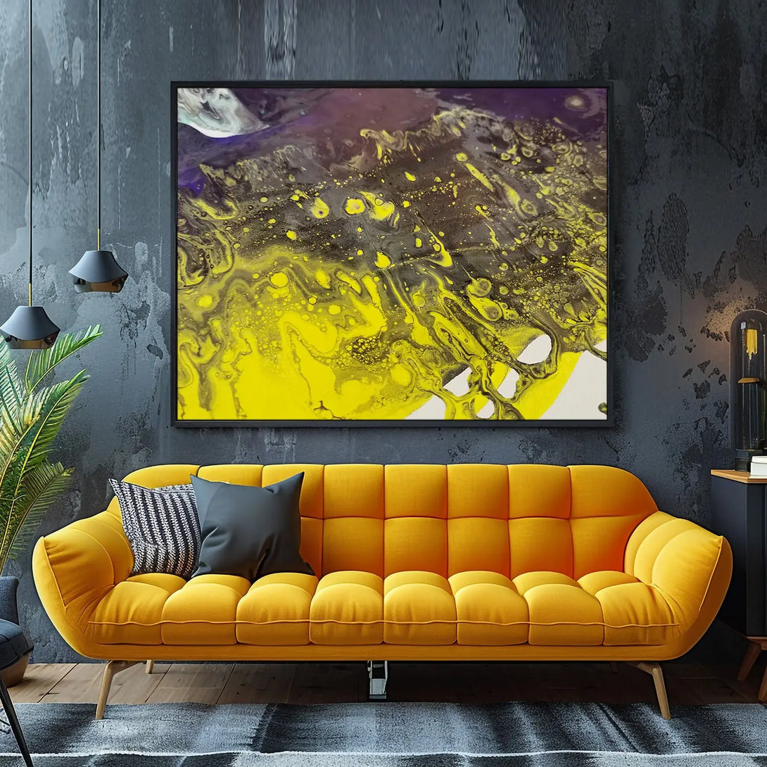 Yellow & black graffiti fluid art GA#011 - iHomeArt