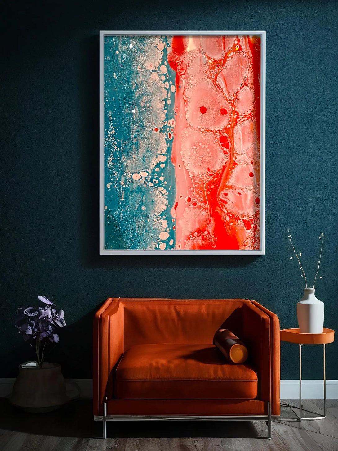 Red & blue graffiti fluid art GA#003 - iHomeArt