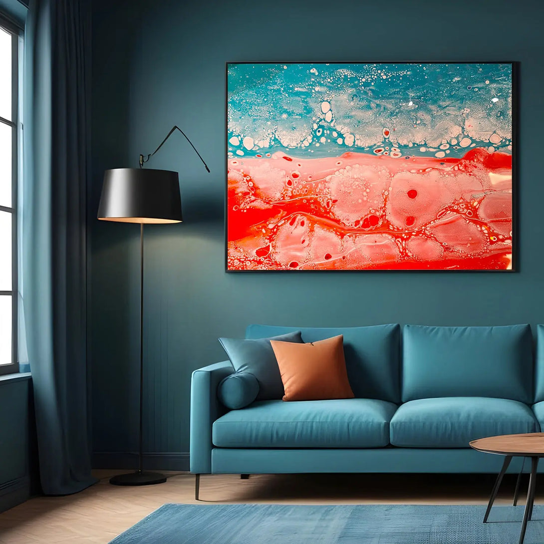 Red & blue graffiti fluid art GA#003 - iHomeArt