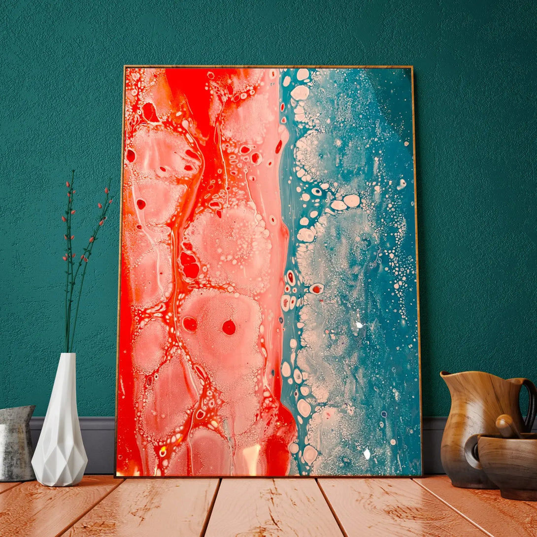 Red & blue graffiti fluid art GA#003 - iHomeArt