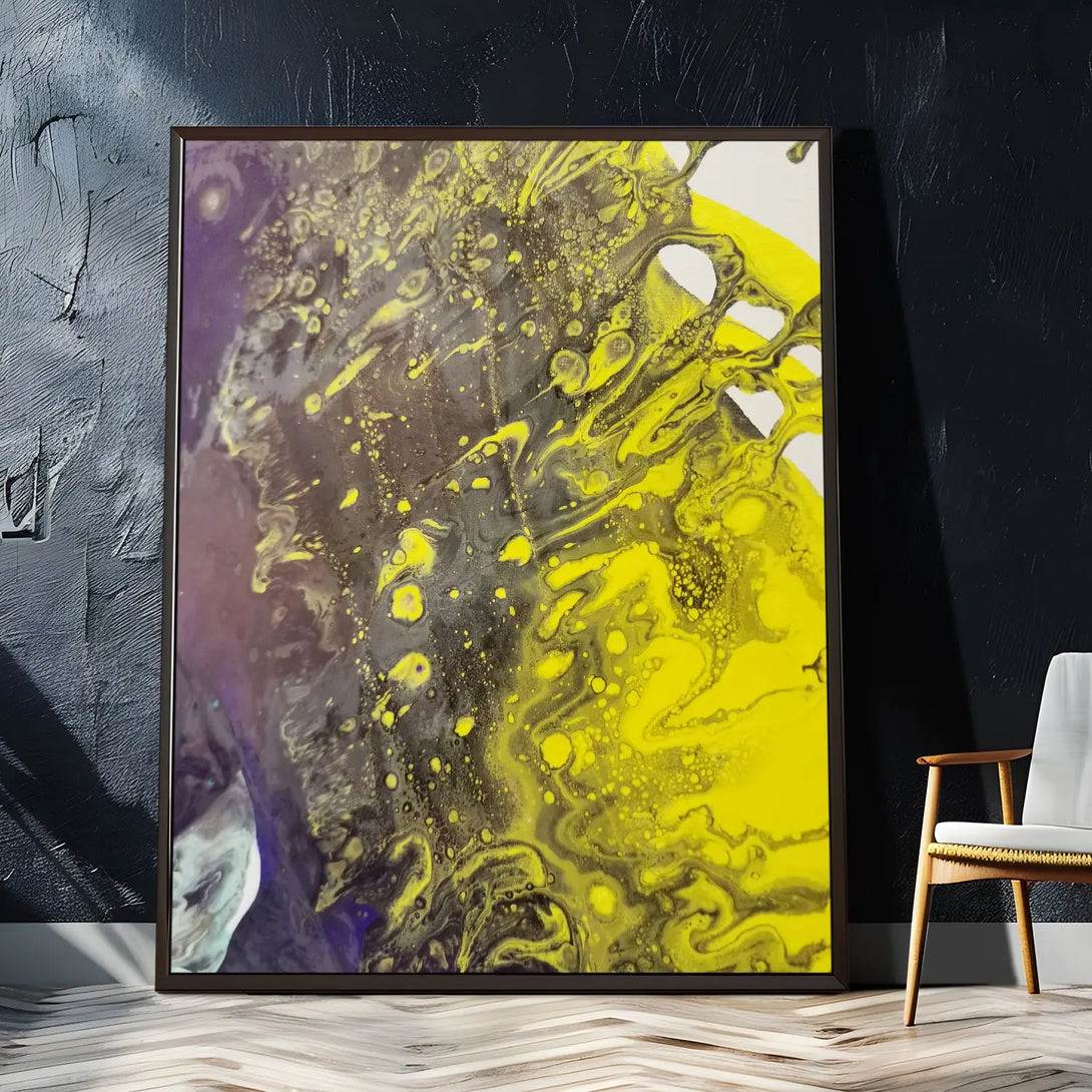 Yellow & black graffiti fluid art GA#011 - iHomeArt