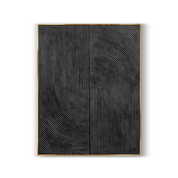 Blackvertical textured Wabi-Sabi wall art, original abstract minimalist pattern paintings for home decor