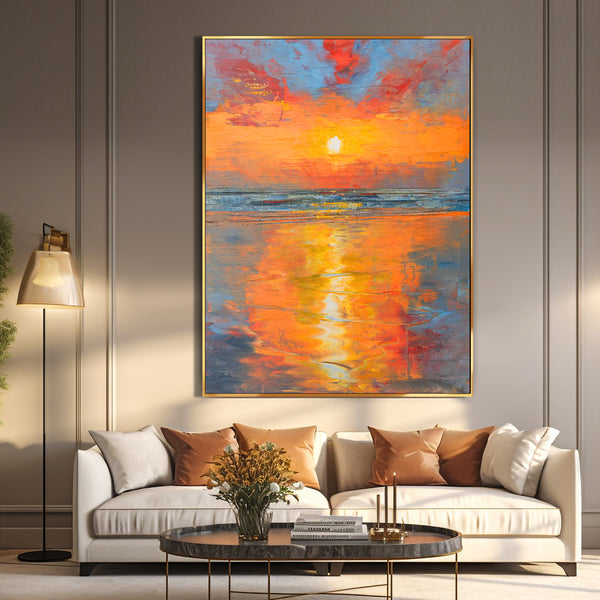 Colorful beach & ocean painting CA#1152