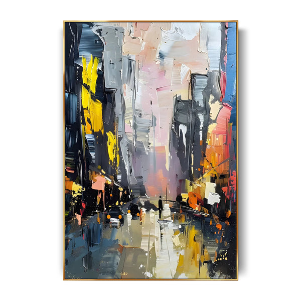 Colorful textured urbanscape painting CA#942