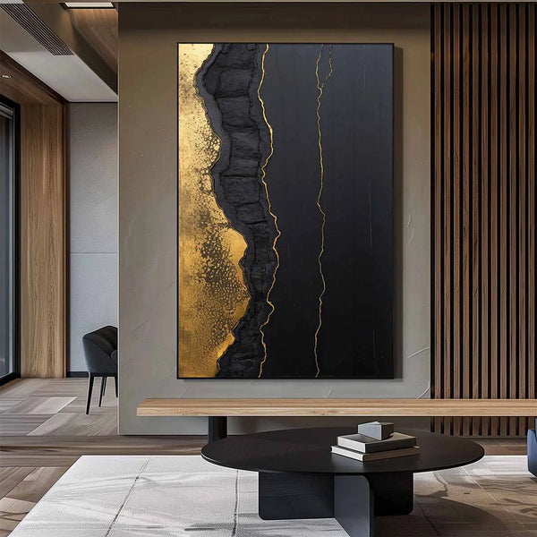 Black and gold minimalist wall art CA#934
