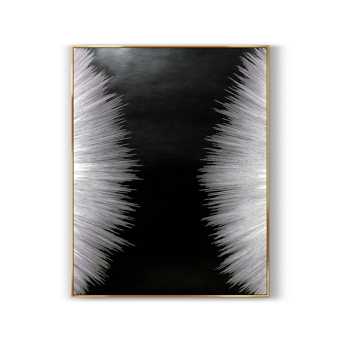 A contemporary black and white minimalist art