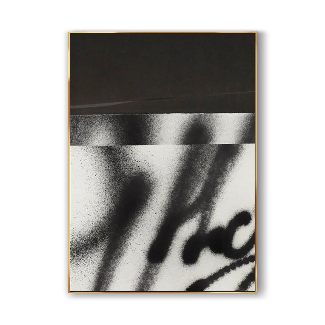 A contemporary minimalist art in black and white 