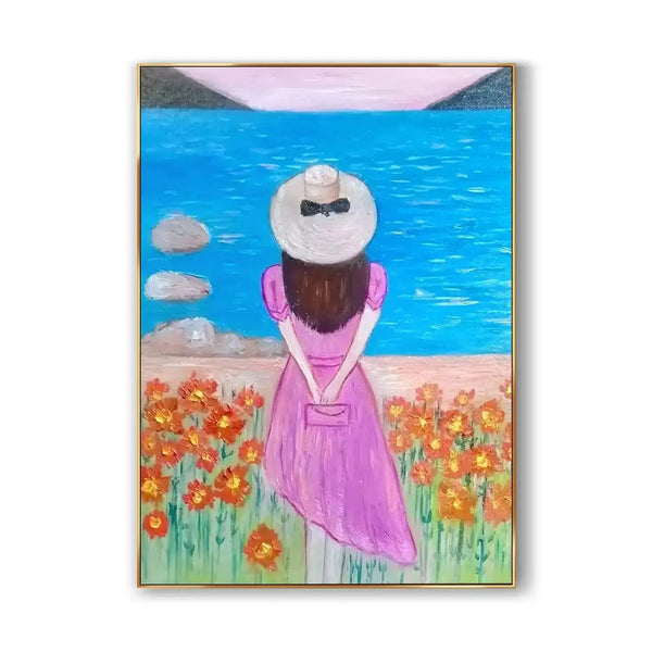 Colorful figure & landscape & flower painting CA#1179 
