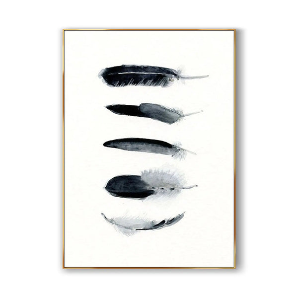 A contemporary minimalist artwork in black, white and grey. 
