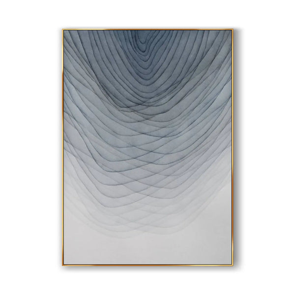 A contemporary minimalist artwork in light blue, with beautiful patterns  