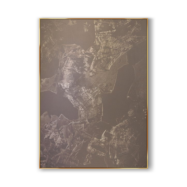 A contemporary minimalist wall art in pink and grey  