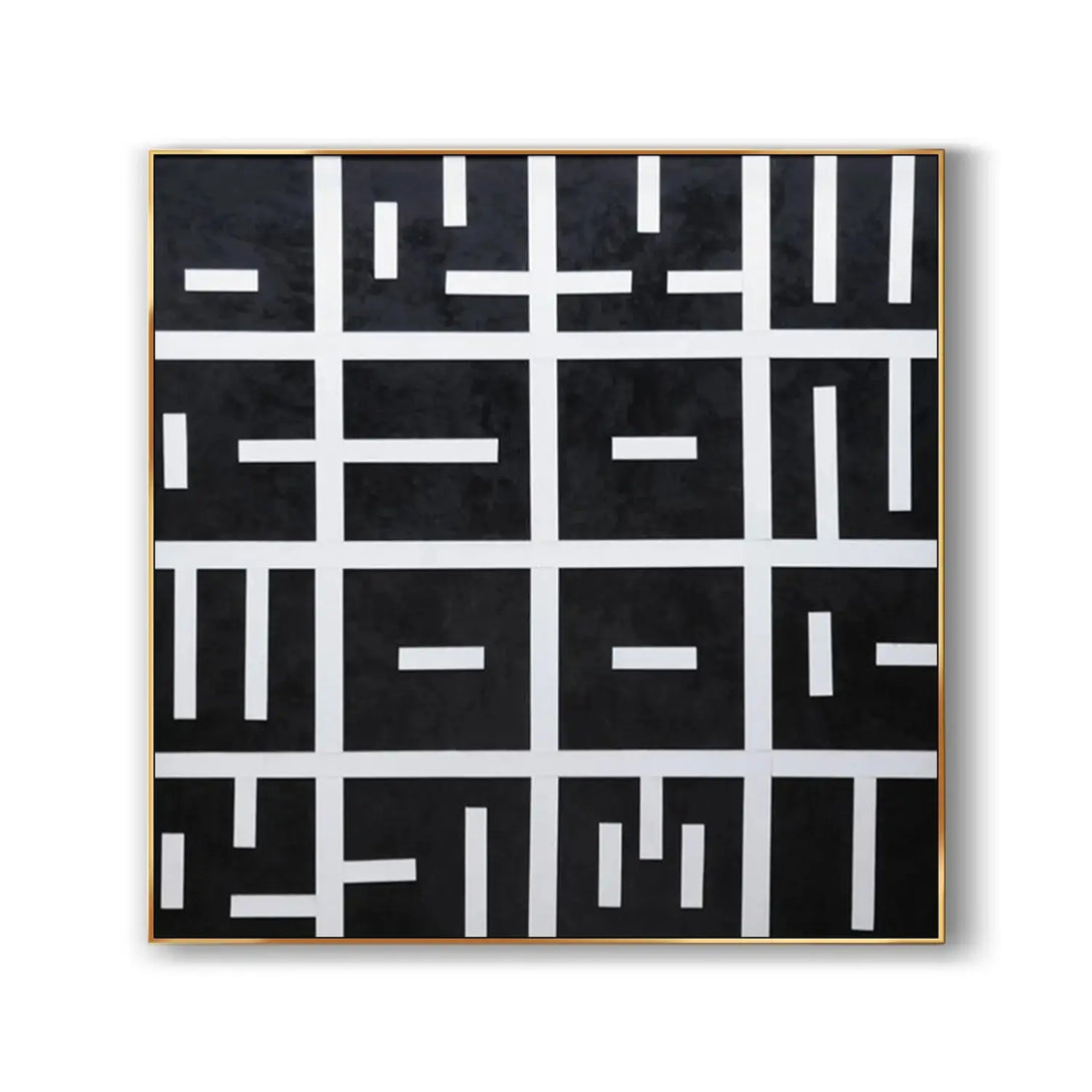 A black and white contemporary minimalist wall art 