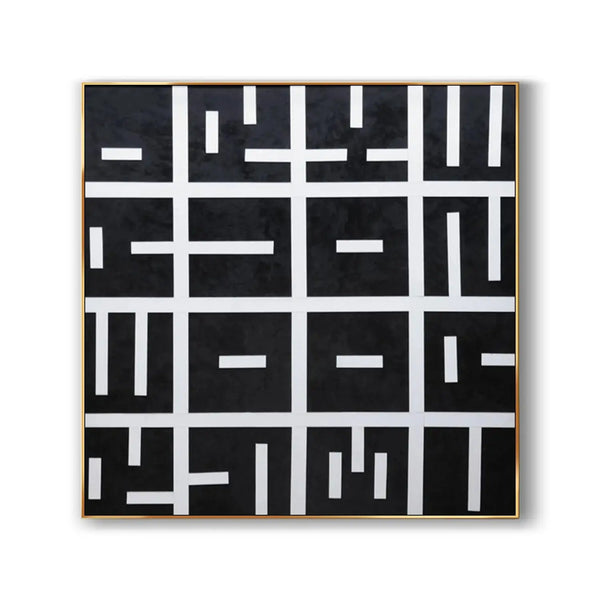 A black and white contemporary minimalist wall art 