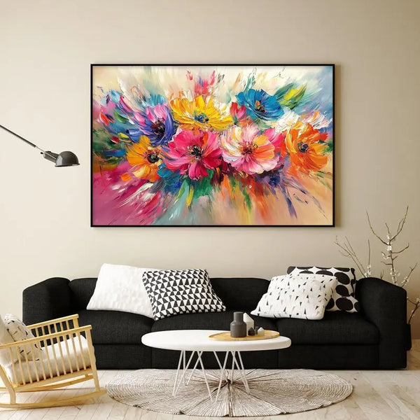 Large abstract flower painting