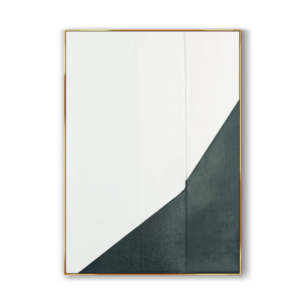 A contemporary minimalist art in white and green 