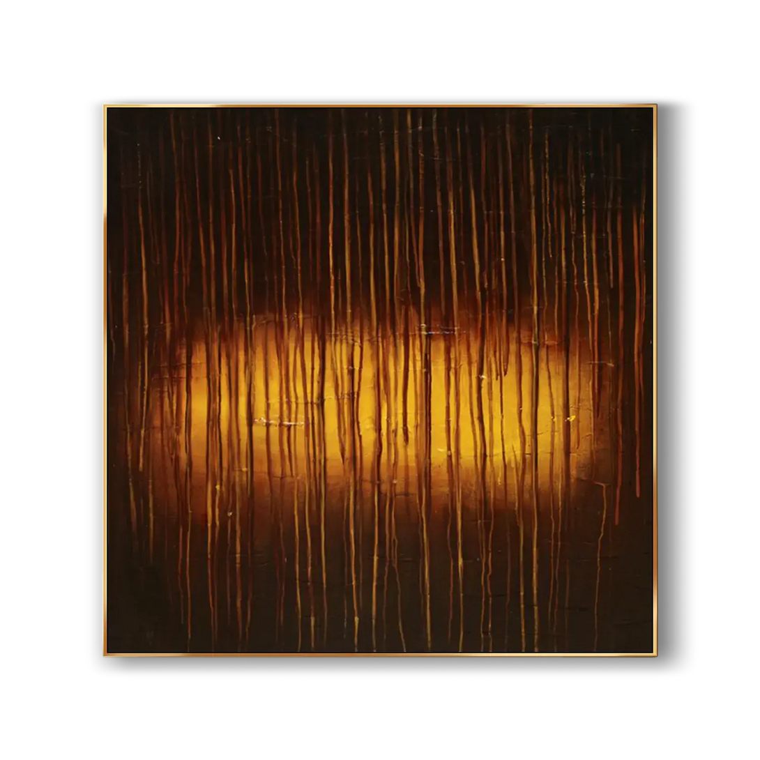 A brown and orange abstract painting on canvas