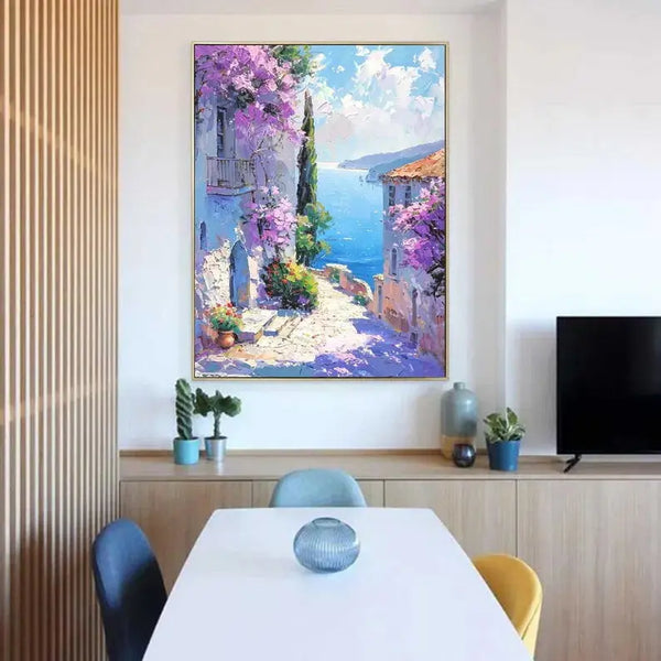 Oversized Mediterranean seascape painting CA#935